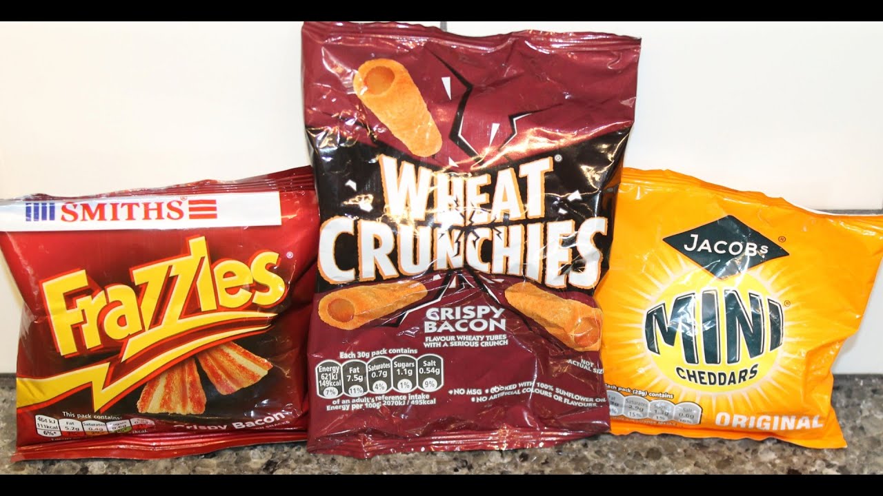England Eatables #15 Frazzles & Wheat Crunchies Crispy Bacon and Jacobs Mini Cheddars