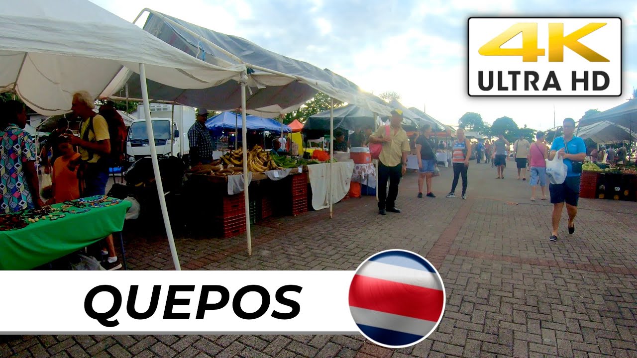 Walking TOUR Of QUEPOS, Costa Rica + Local Market 🐟 Popular Fishing Town #travel #tourism