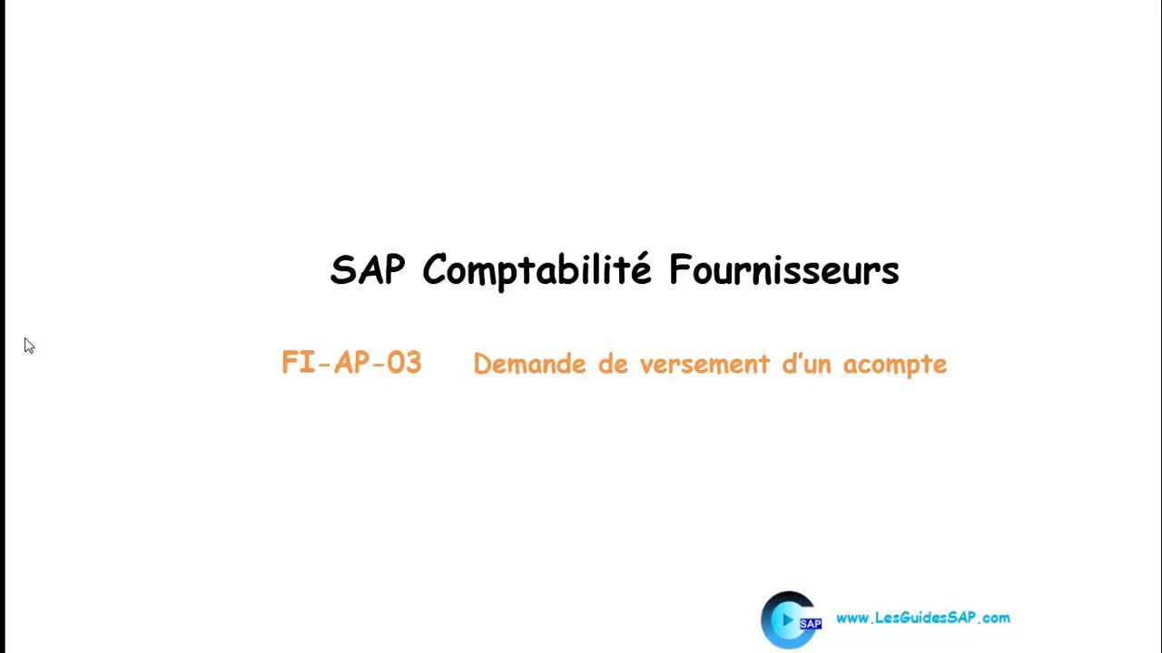 Demande Acompte Fournisseurs FI AP