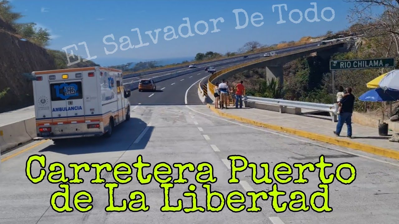 Carretera al puerto de La Libertad. Nos fuimos a la playa El Majahual