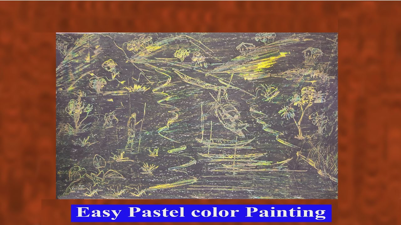 Pastel Color Painting in 5 Minutes | Pastellfarbenmalerei \ pintura em cor pastel landscape