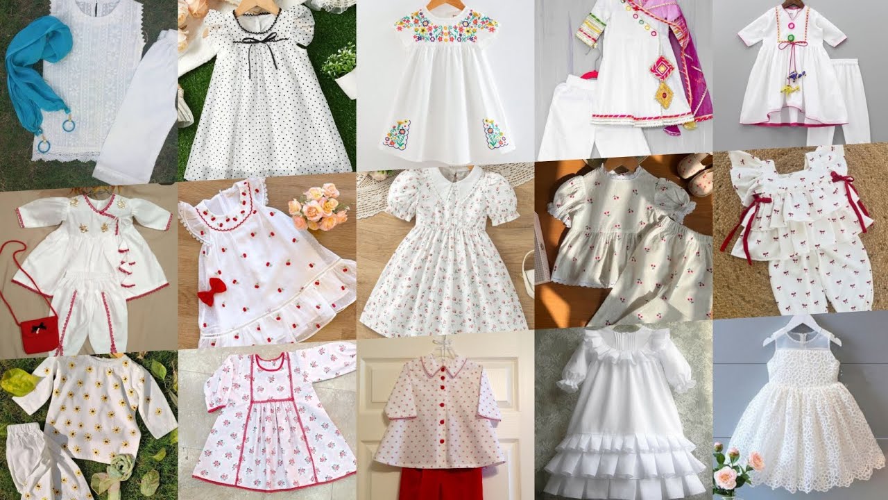 White dress for Ramzan / White dress design for girls/ Babygirl white dress design 