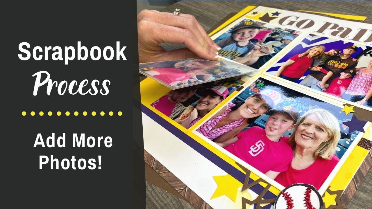 Add More Photos to Your Scrapbook Layout! Baseball Sports Scrapbooking Idea