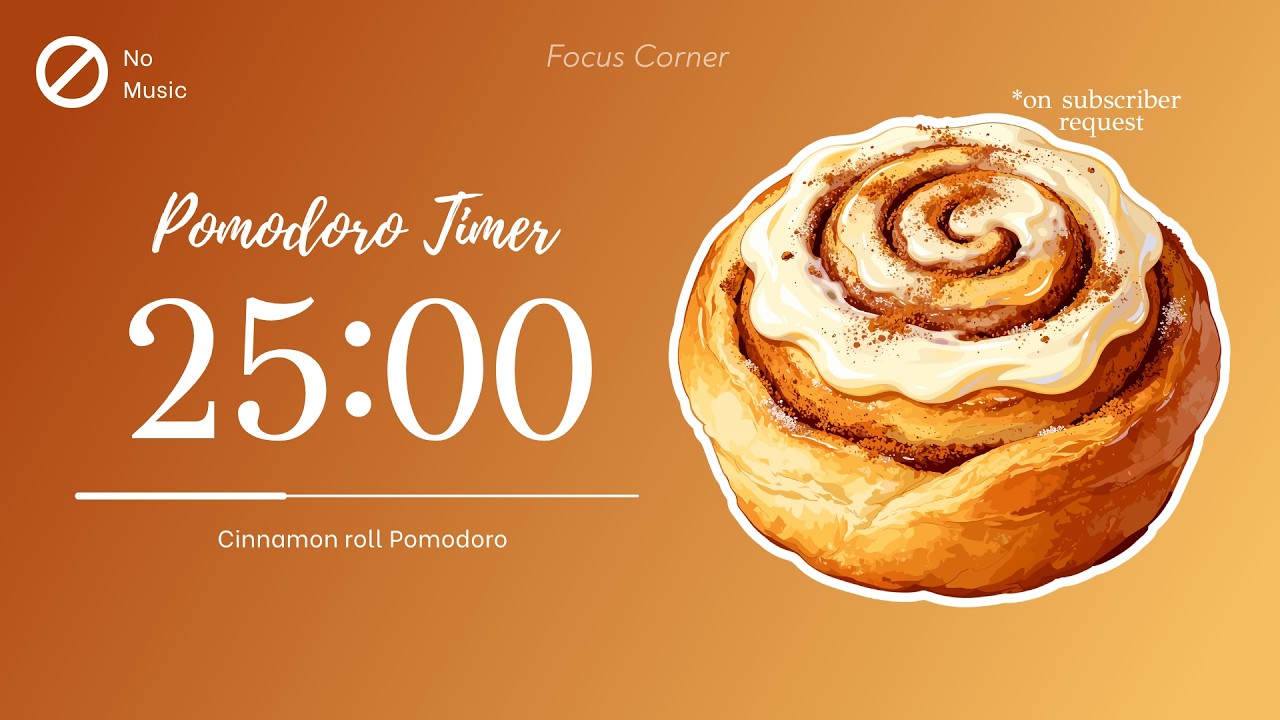 25/5 Cozy Cinnamon Roll Study Timer 🤎 | Aesthetic Pomodoro