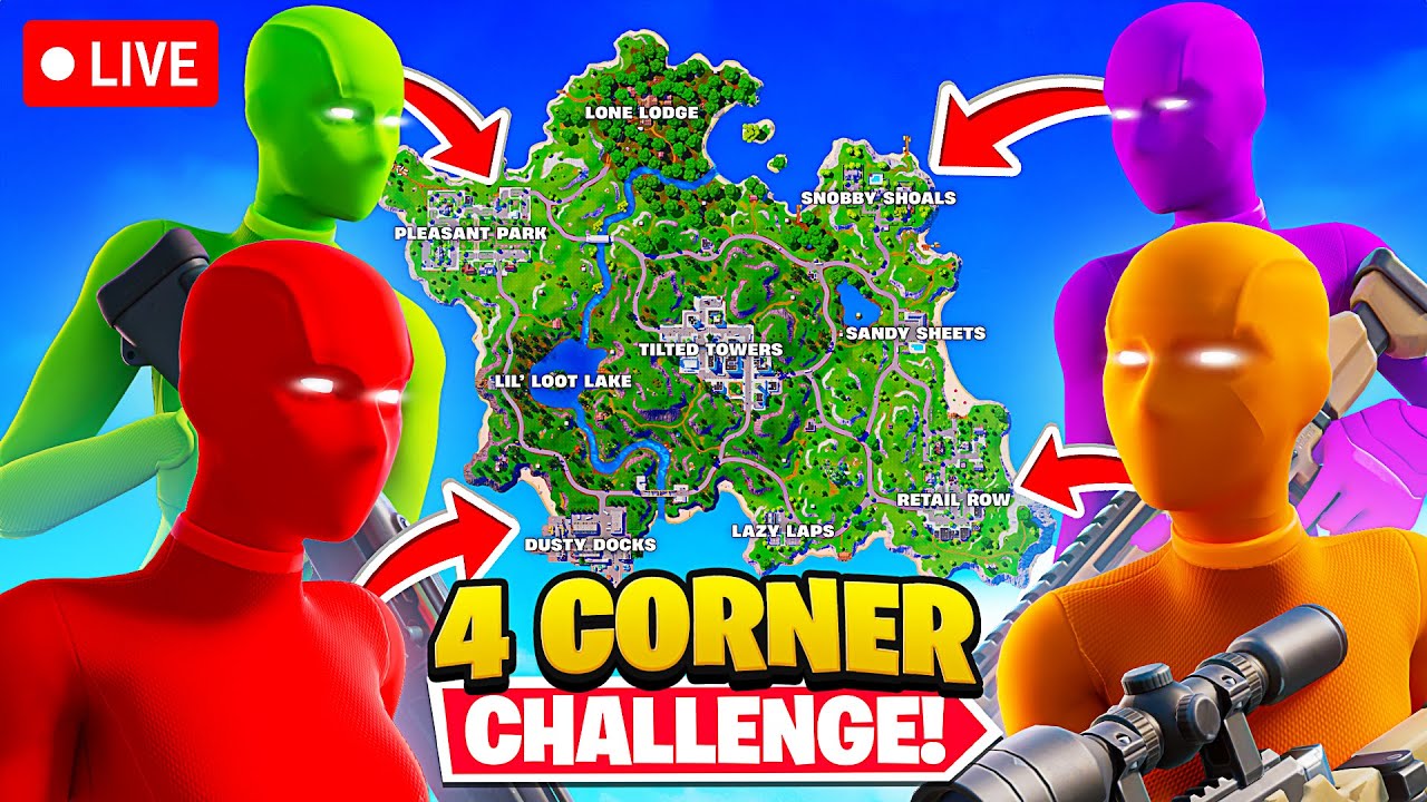 FORTNITE RELOAD *4 CORNER* CHALLENGE with FRIENDS! (High Eliminations)