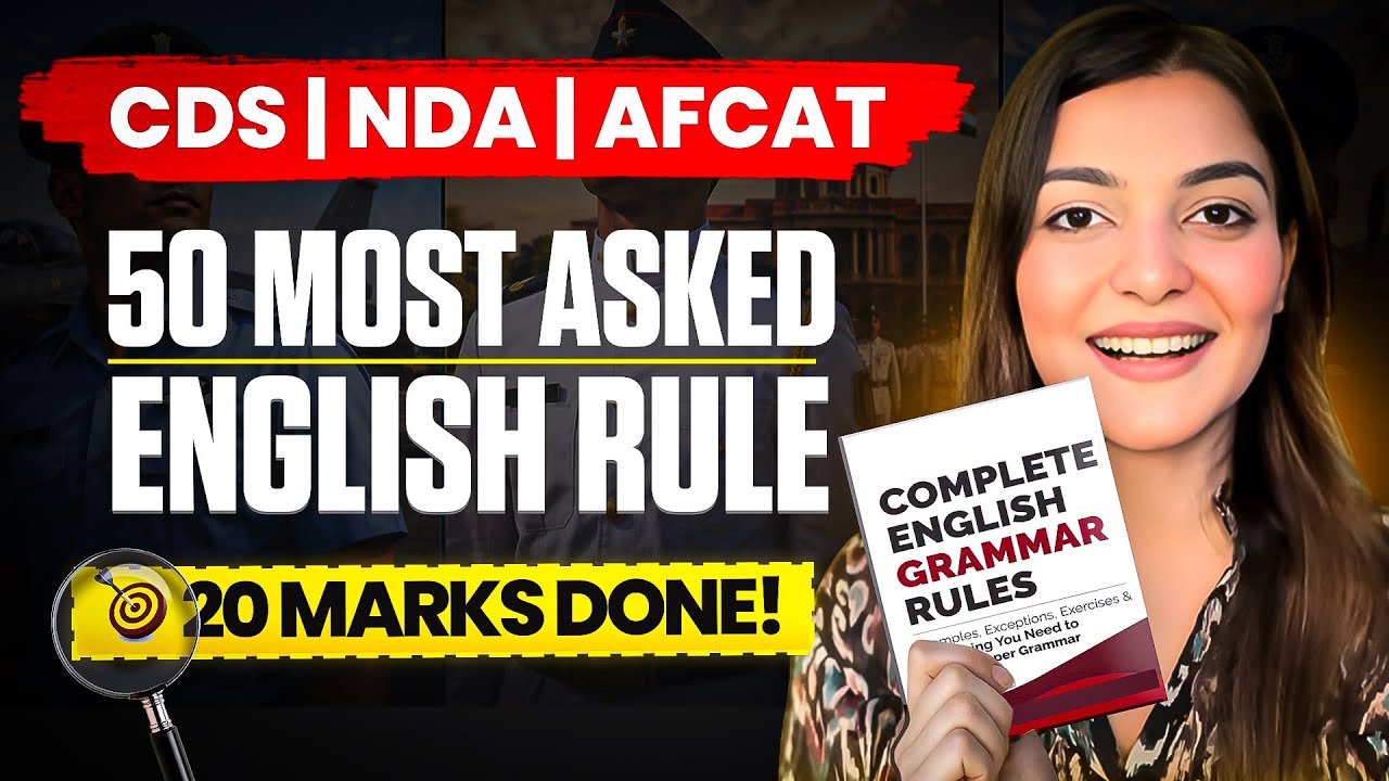 20 Marks Done✅ CDS 2 2026 Most Expected ENGLISH Rules | NDA 2 2026 GRAMMAR | AFCAT 2 2026