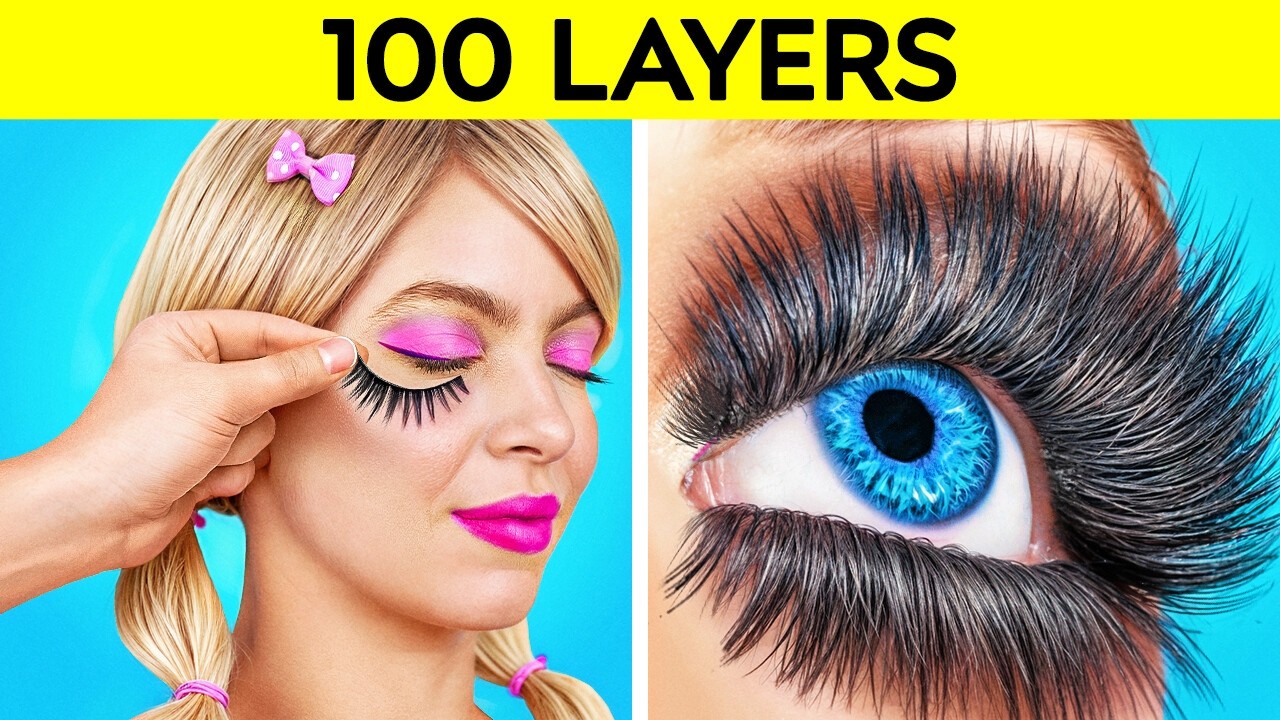 NEW 123GO! 100 LAYERS CHALLENGE! Best 100+ Coats of Makeup, Hairspray, Duct Tape, and Tattoos