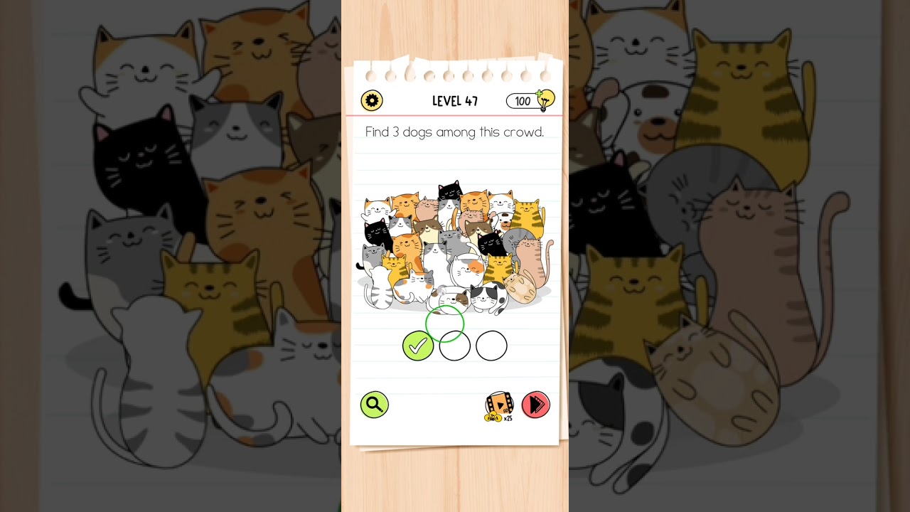 Level 47 - Find 3 dogs in crowd | Brain Test - All stars | #walkthrough #braintest