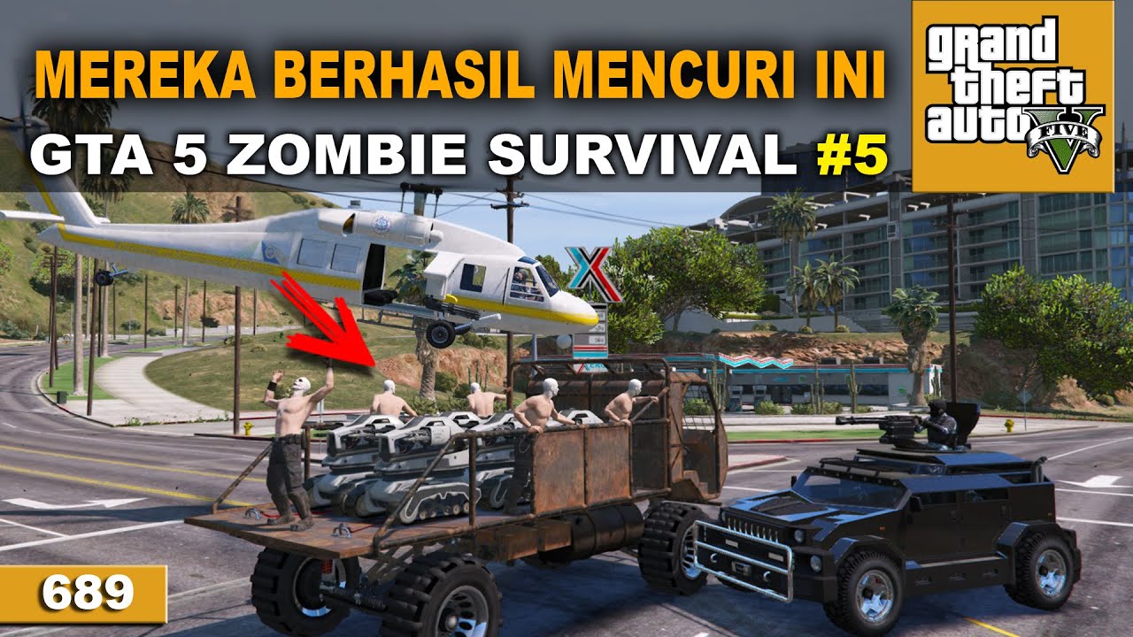 DRAMATIS..!!! DIHUJANI PELURU MERRYWEATHER - GTA 5 ZOMBIE SURVIVAL # 689