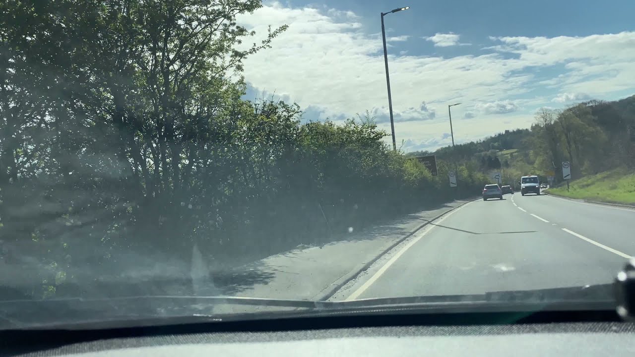 Driving in the West of Scotland - Hamilton to Lanark (Clyde Valley Tourist Route) - May 2021