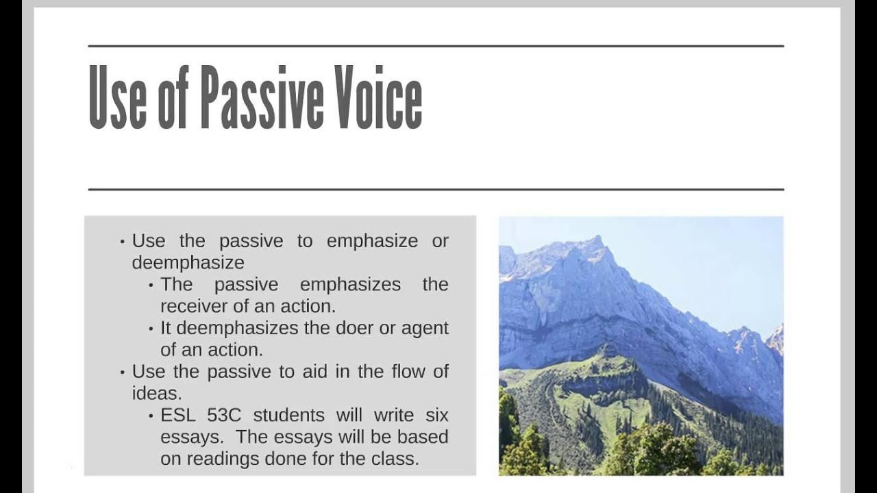 The Passive Voice and Participial Adjectives