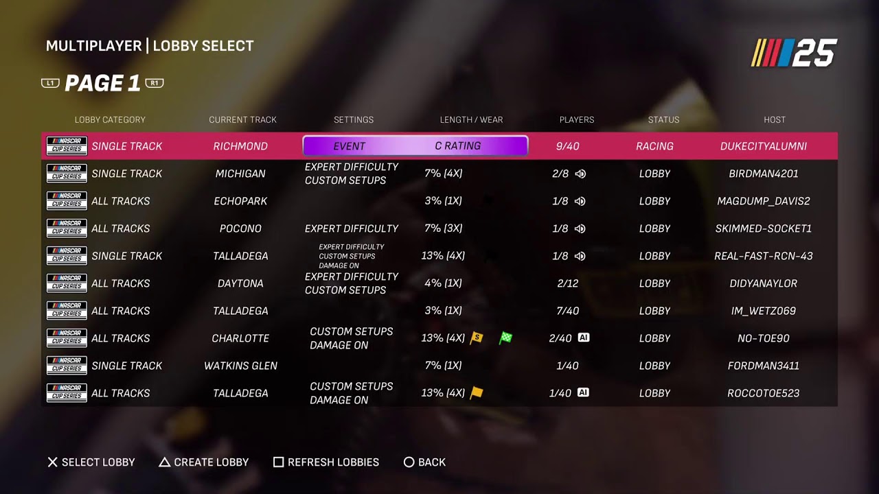 Talladega online CLEAN RACING Live! NASCAR 25 RACING LEAGUE!!!