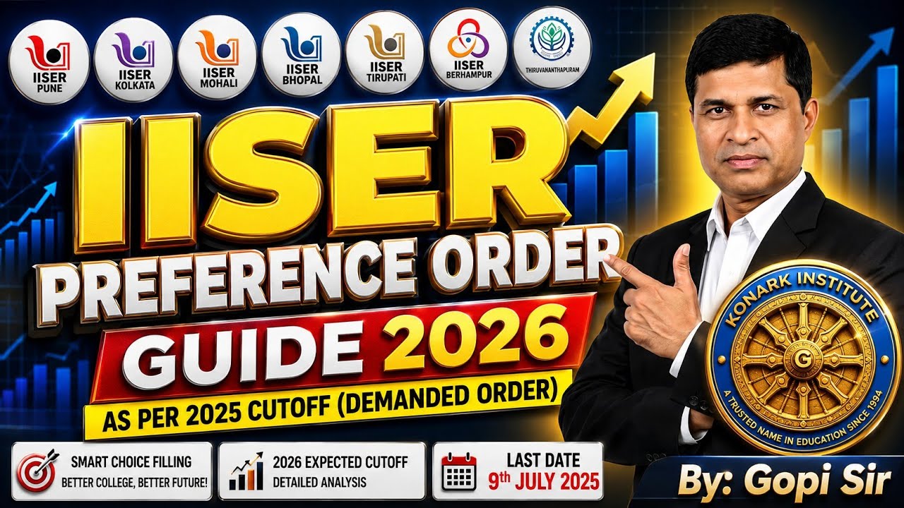 IISER CHOICE FILLING 2026 🔥 Best Preference Order | Based on 2025 Cutoff Analysis | Last Date July 9