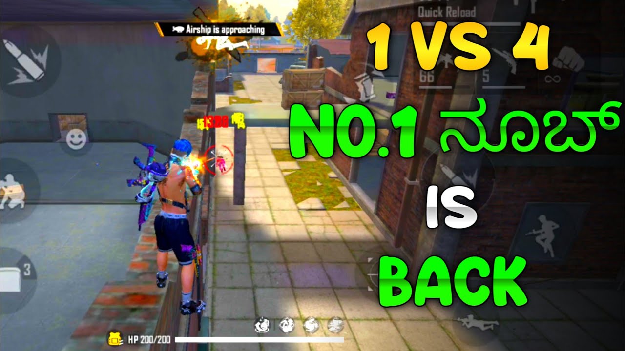 NO.1 NOOB IS BACK IN SOLO VS SQUAD RANK MATCH || FREE FIRE KANNADA