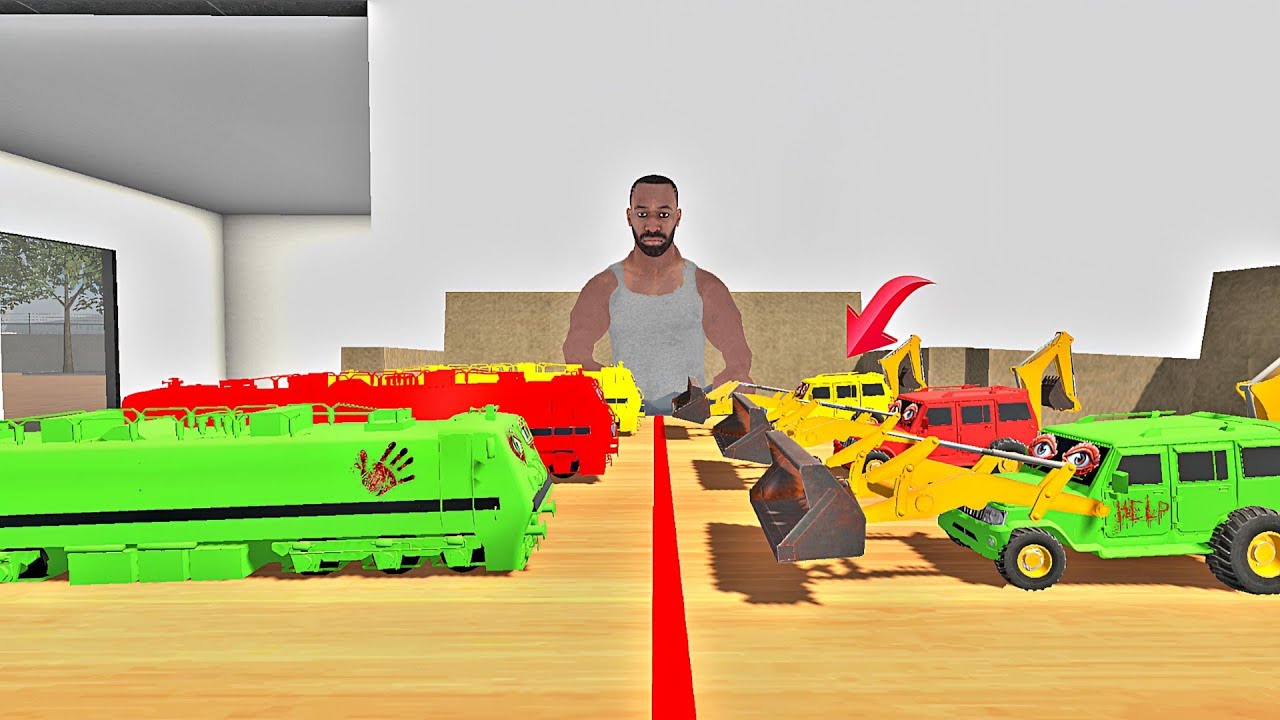 Horror Bolero JCB vs Horror Trains | Franklin vs Tiny Horror Trains - indian bikes driving 3d game