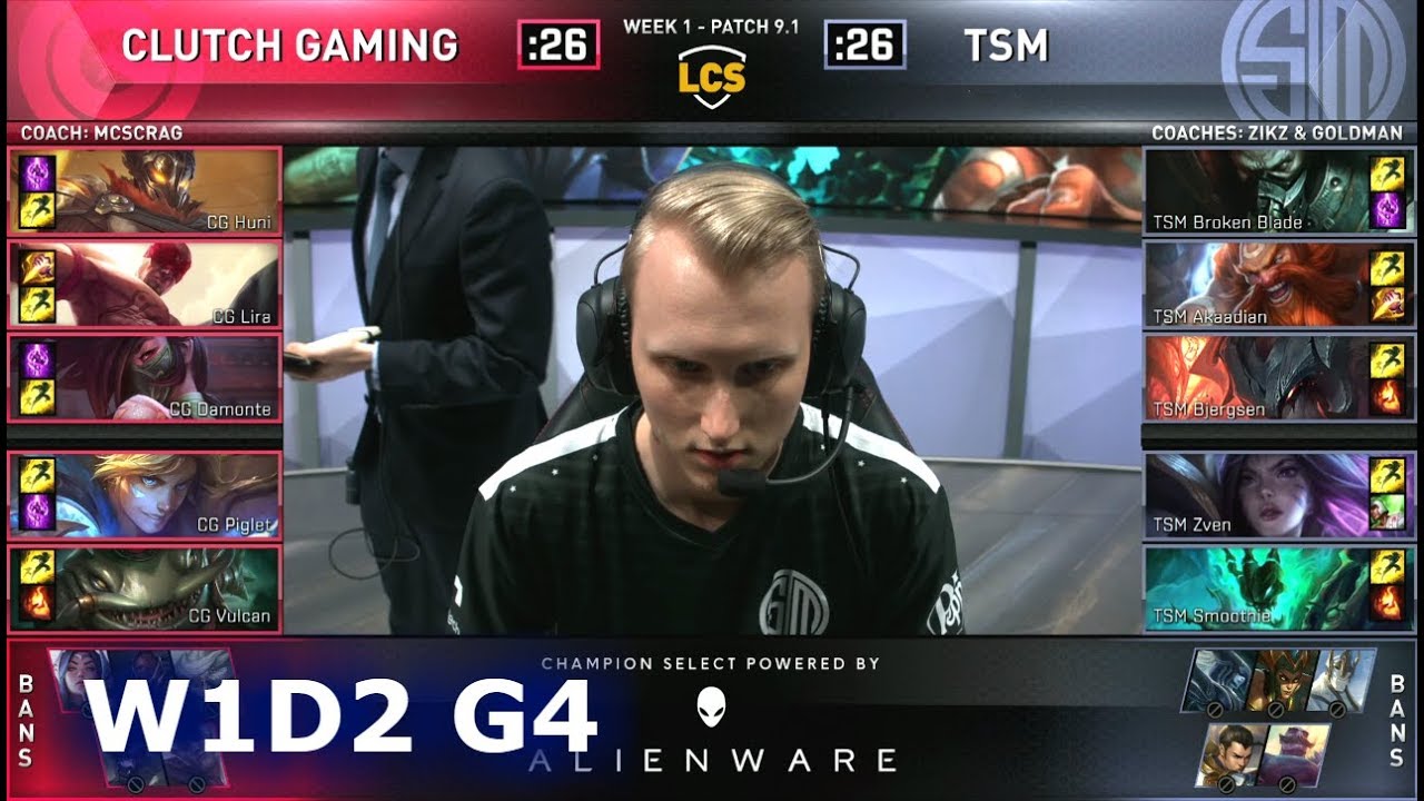CG vs TSM | Week 1 Day 2 S9 LCS Spring 2019 (ex-NA LCS) | Clutch Gaming vs TSM W1D2