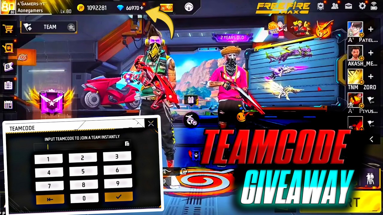 FREE FIRE LIVE CUSTOM ROOM GIVEAWAY | FF LIVE TEAM CODE GIVEAWAY | FF LIVE GIVEAWAY DJ ALOK |FF LIVE