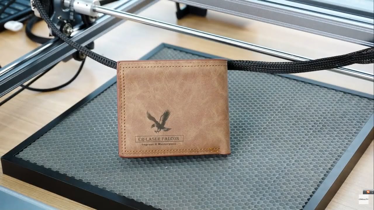CR-Laser Falcon Engraved on Leather Wallet