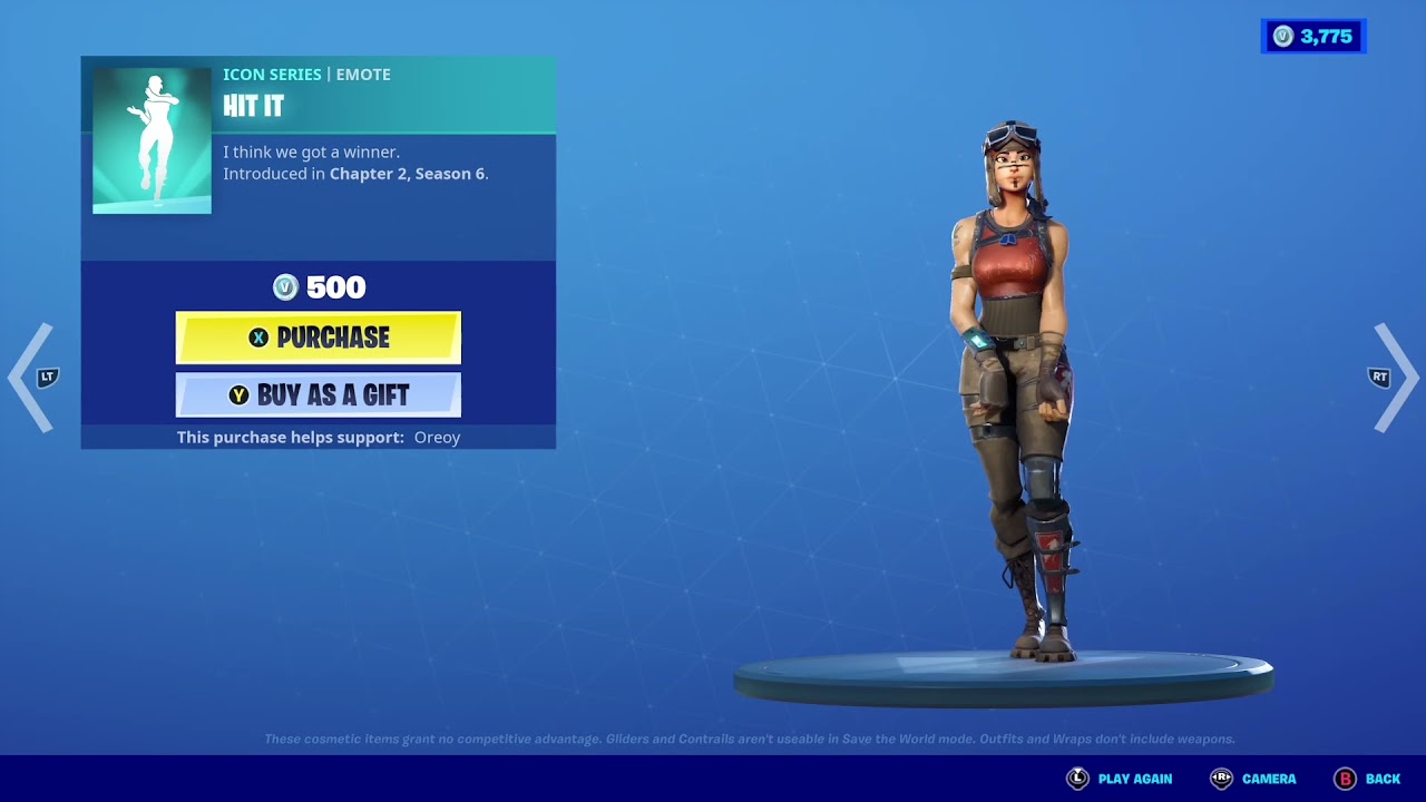 Renegade Raider doing New Hit It emote