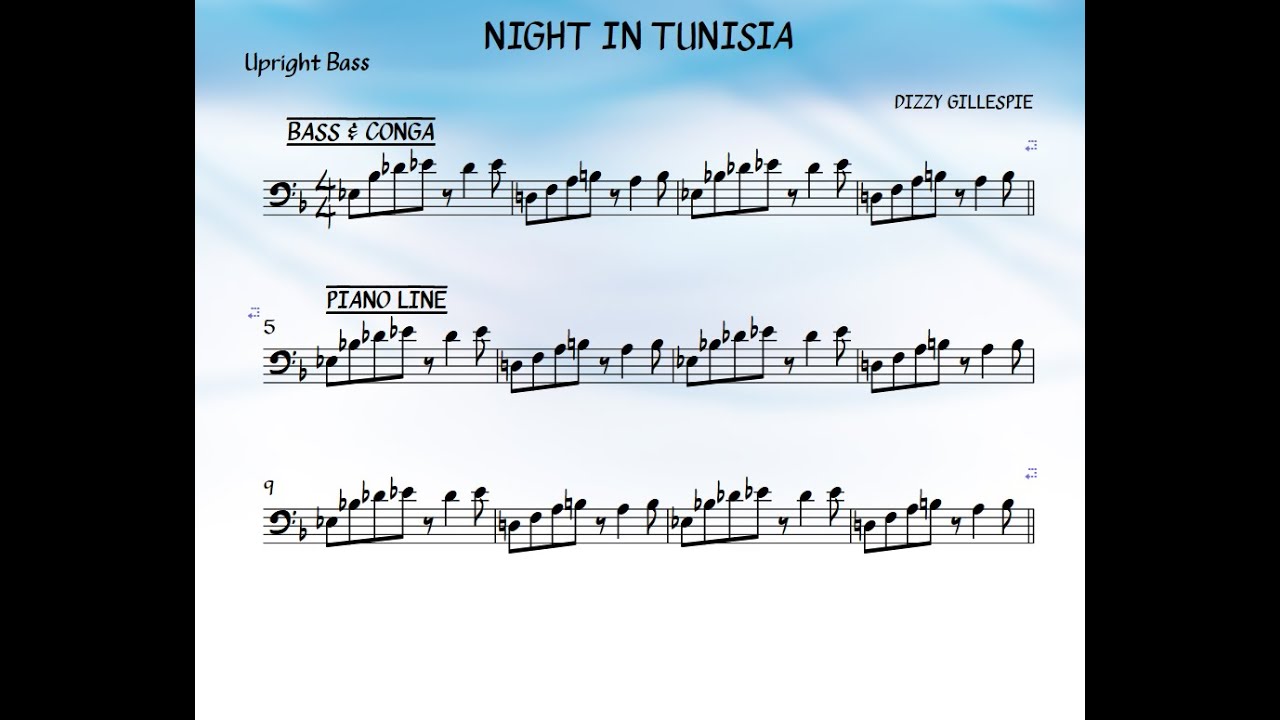 Night In Tunisia Latin Jazz Play Along No Bass Backing Track