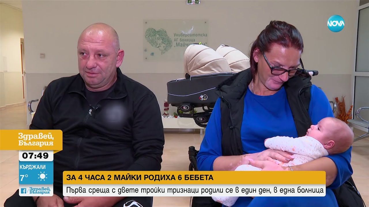 За 4 часа две майки родиха 6 бебета: Първа среща с двете двойки тризнаци, родили се в една болница
