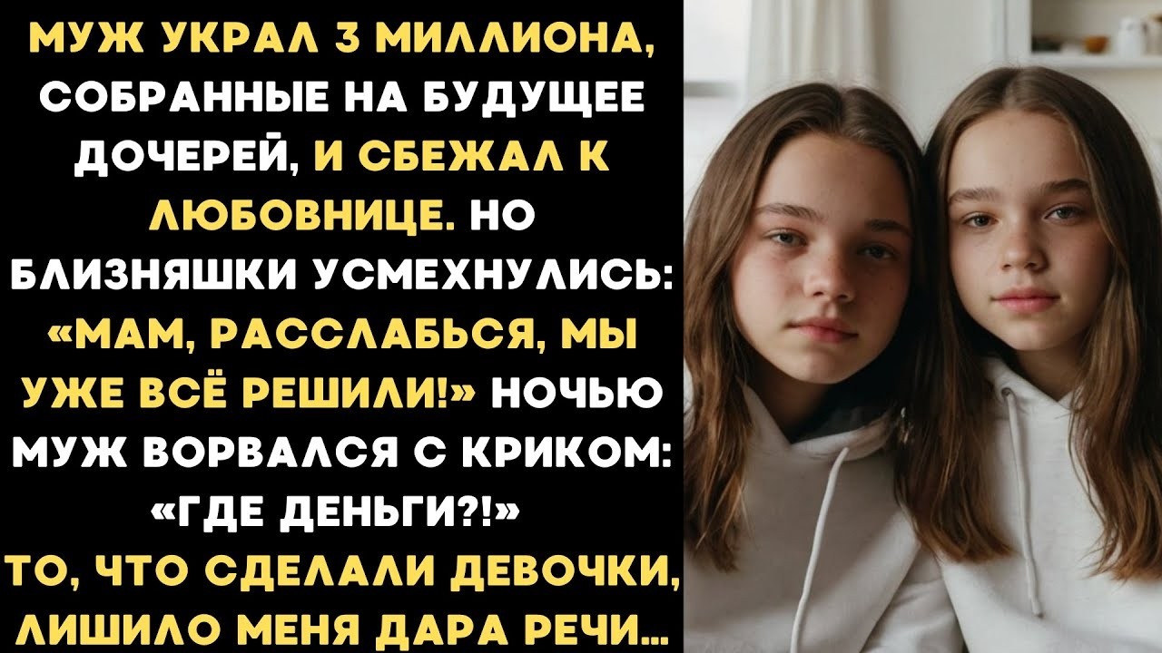 Муж украл 3 миллиона и сбежал к любовнице  Но то, что сделали мои дочери близняшки, шокировало вс