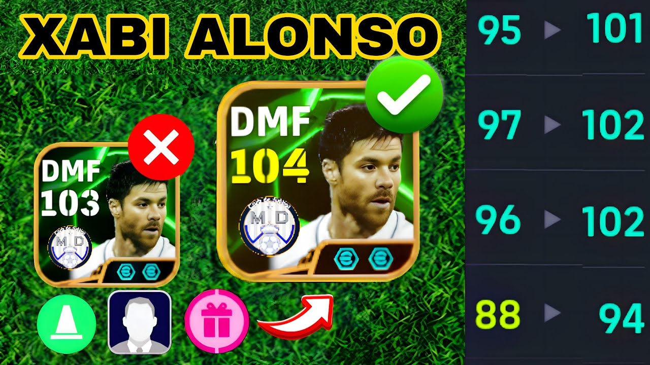 XABI ALONSO 104 BEST TRAINING Max Level, Player Progression, Free Big Time eFootball 2026