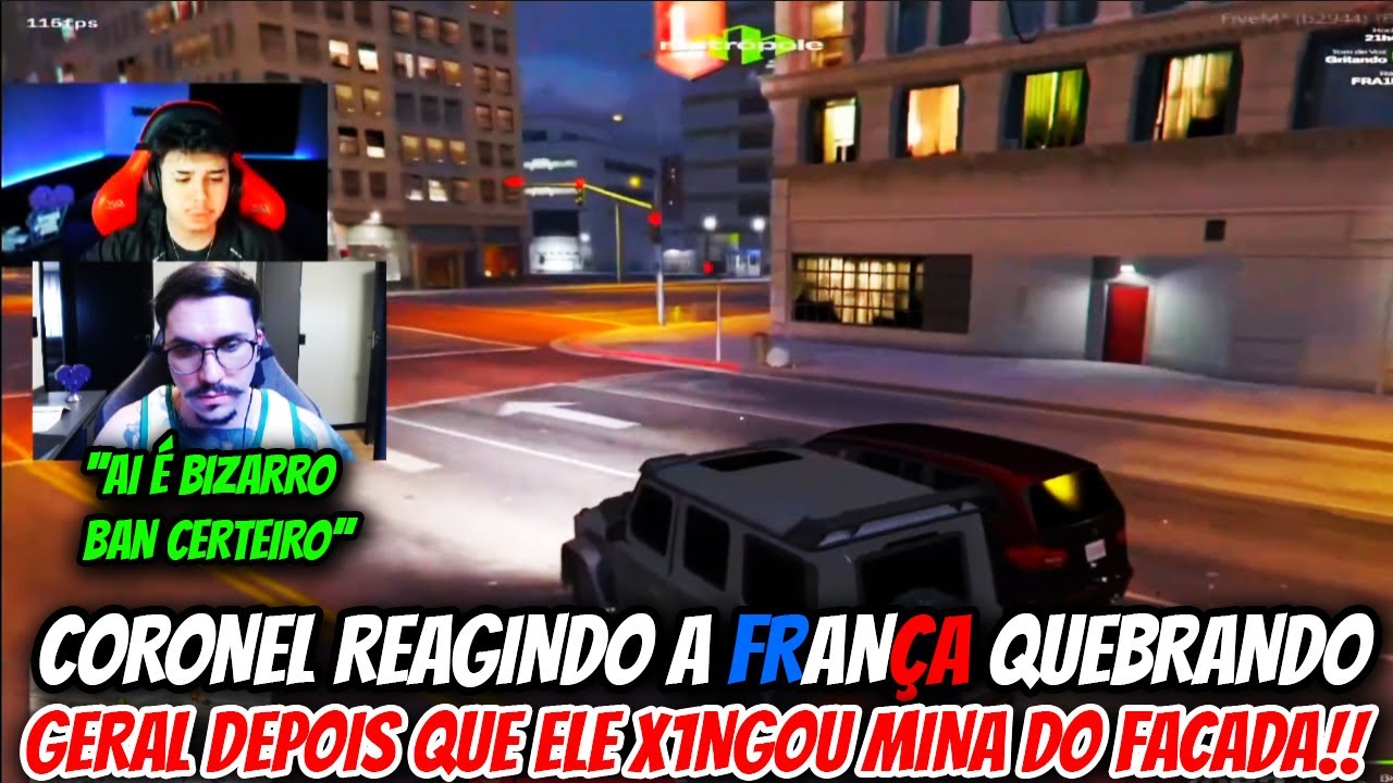 CORONEL REAGINDO FRANÇA QUEBRANDO GERAL DEPOIS QUE ELE X1NGOU A MINA DO FACADA E FALOU SOBRE!!!