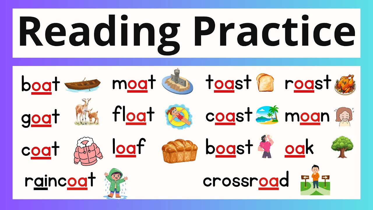 Digraph /oa /Words Long 'o' Sound | Reading Practice with Phonics @phonics_reading