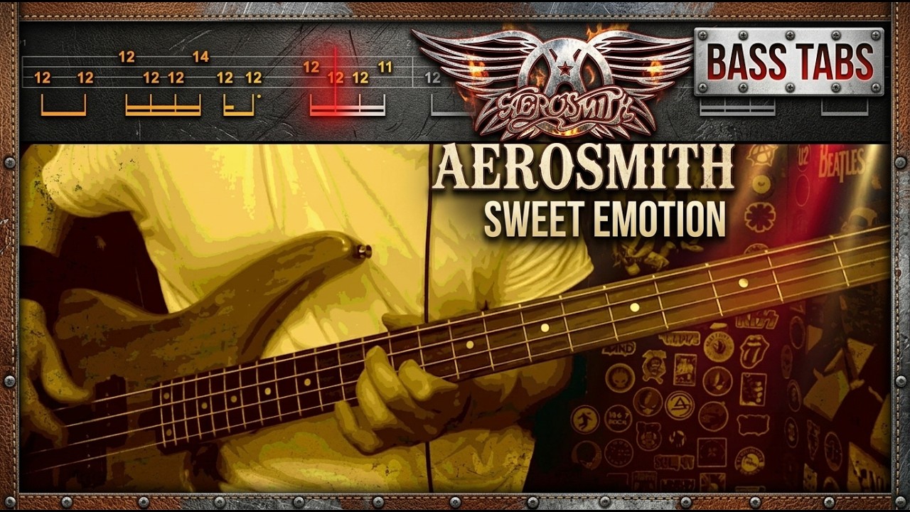 Sweet Emotion by Aerosmith - Bass Cover with Tabs Play-Along