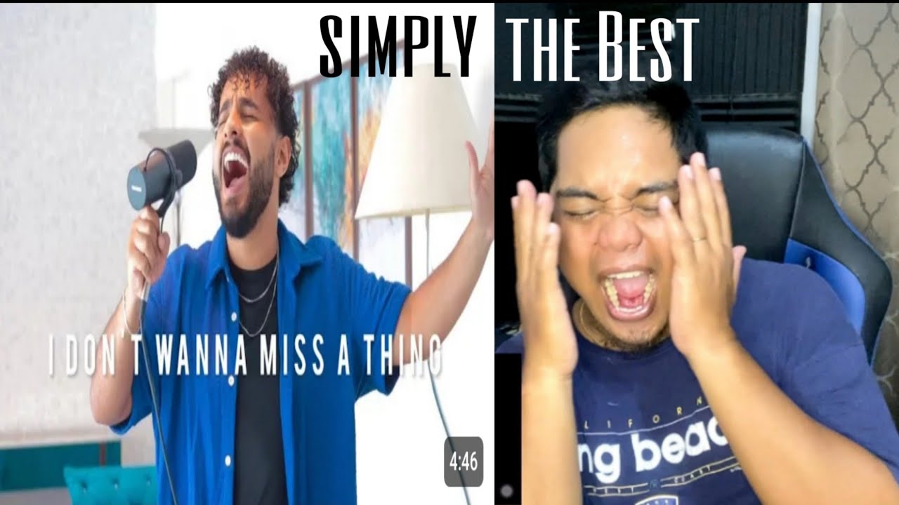 reaction to Gabriel Henrique - I Don't Wanna Miss A Thing (Cover) and Gabriel did it his way!