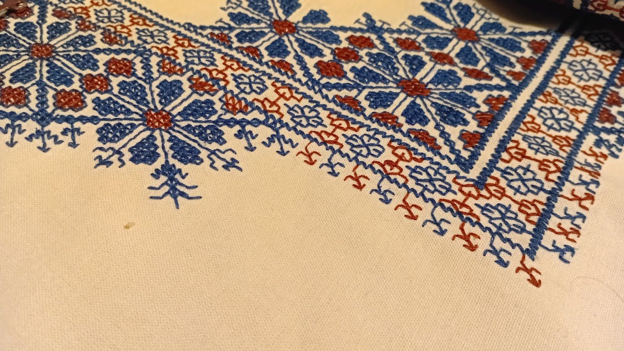 fassi broderie الطرز الفاسي للمبتدئات بالشرح المفصل/رشمة لاناب بالألوان /الدرس الاول