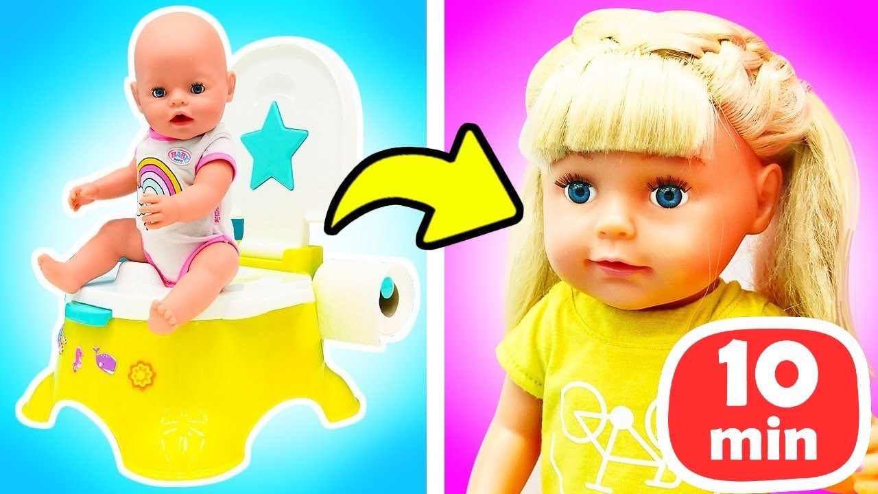 Ayşe ile bebek bakma oyunları. Oyuncak bebek için tuvalet eğitimi