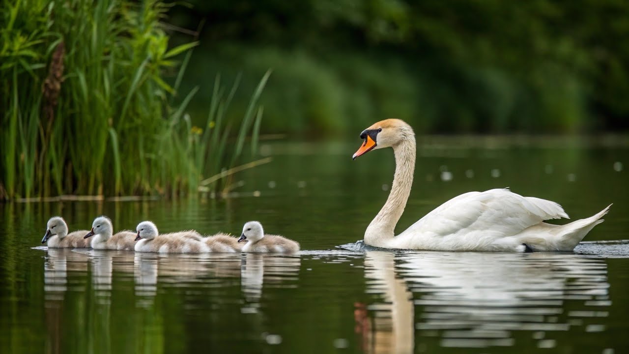 How a Swan Survives a Powerful Storm