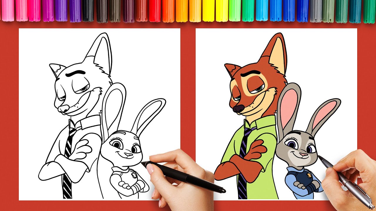 How to Draw Judy and Nick: Drawing and Coloring
