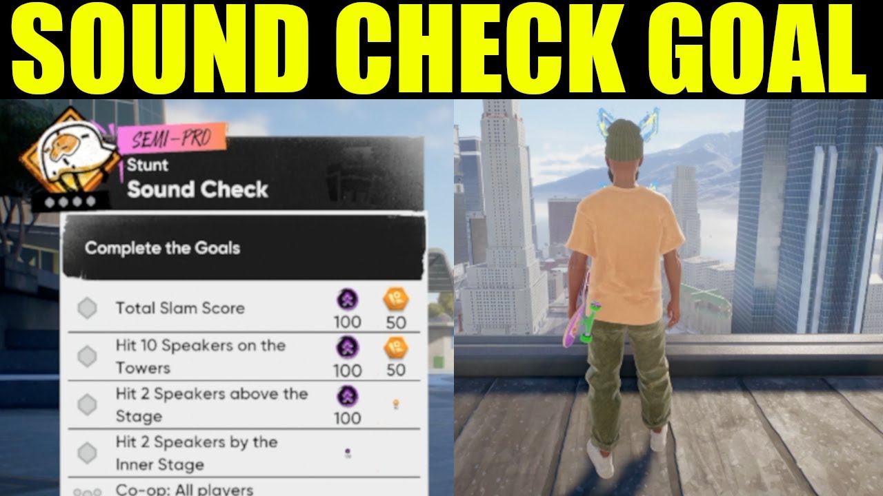 skate 4 - sound check goals guide | Speakers above the Stage | Speakers by the Inner Stage