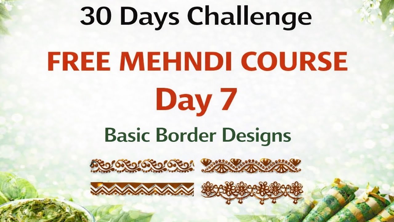 Free Mehndi Course Day-7 Basic Border Design @putulmehndiart 