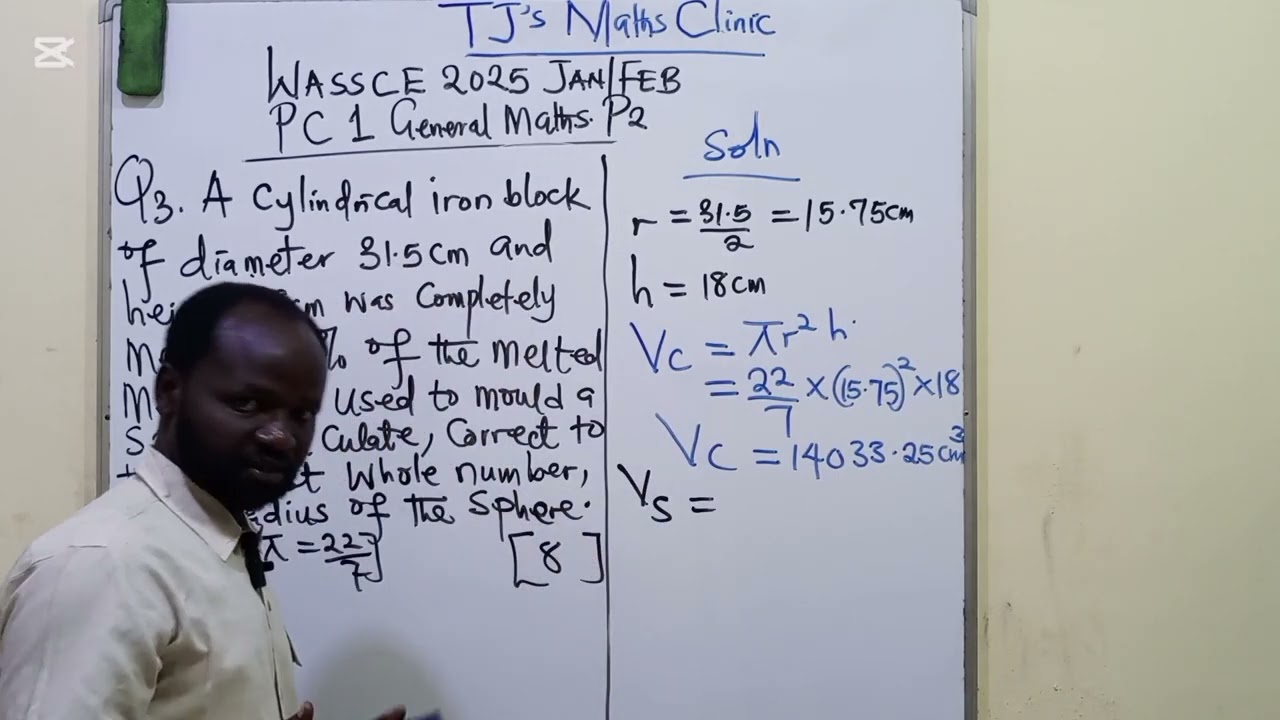# Wassce 2025 January/ February For Private Candidates Core Mathematics Paper Question 3 Paper 2.