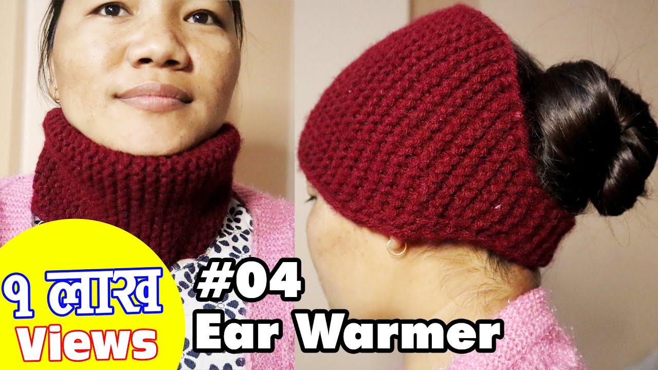 How to Knit Woolen Ear Warmer/Protector/Head Band For Beginners Step by Step in Nepali Silai Bunai