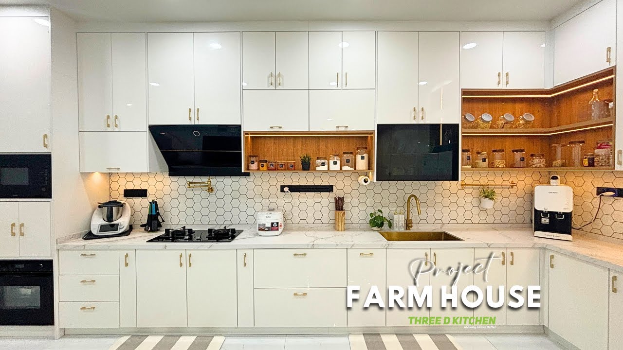 HOUSE TOUR KITCHEN CABINET(PROJECT FARM HOUSE) THREE D KITCHEN CABINET