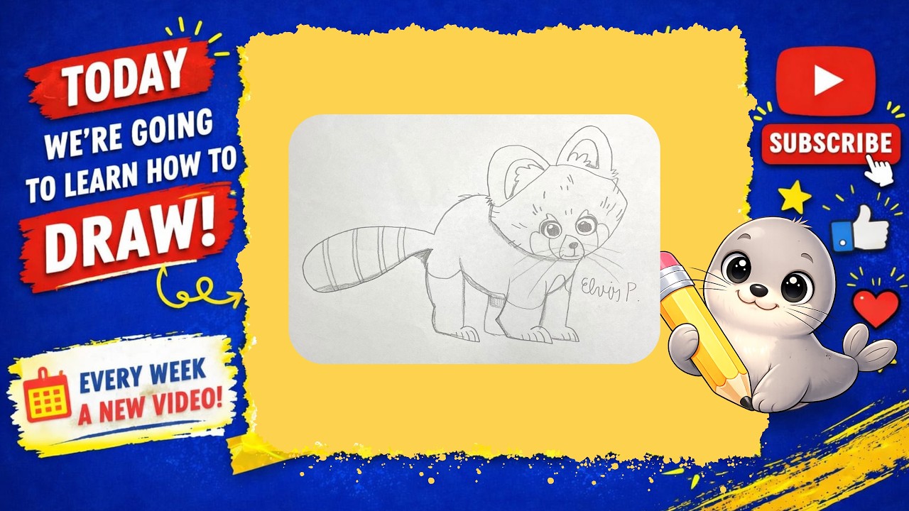 Let's draw a Red Panda ( Vamos desenhar um Panda vermelho)
