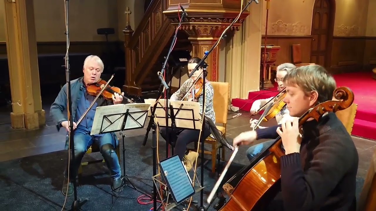 Live performance of Mozart's String Quartet in C major, KV 157 by the Engegård Quartet.