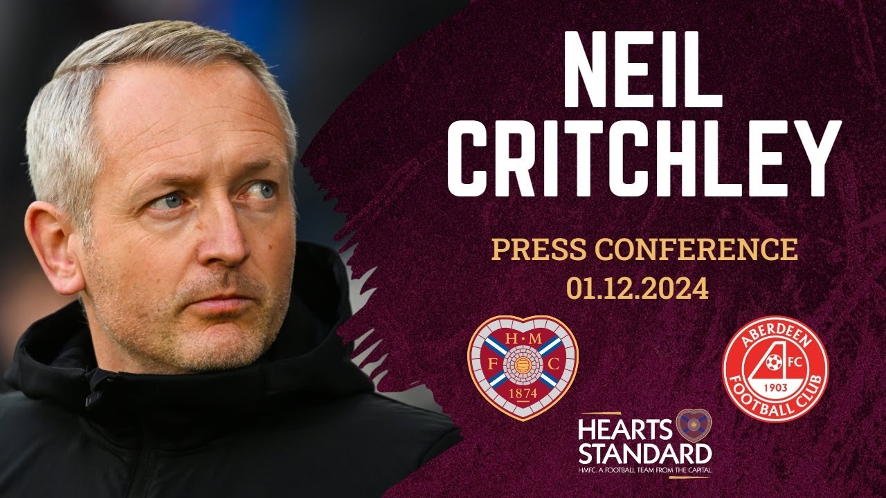 Neil Critchley on Hearts' draw with Aberdeen, Musa, Shankland and injuries to Kingsley and Kent