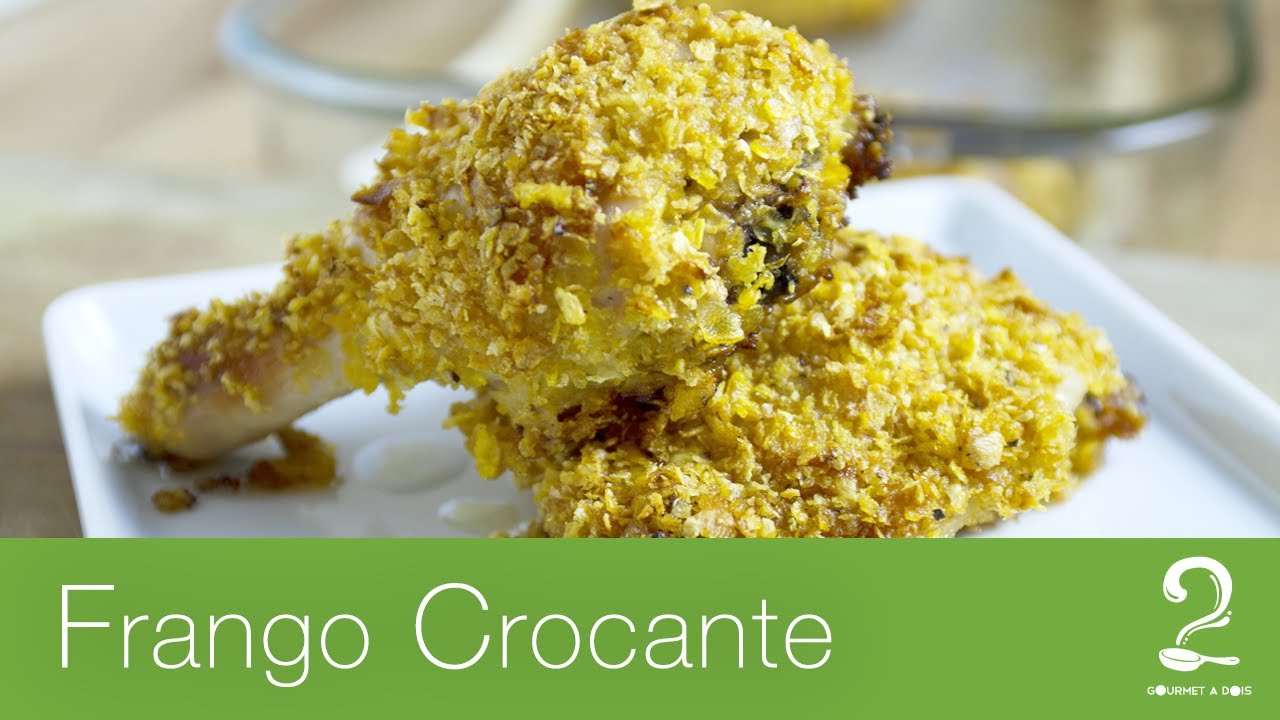 Receita de FRANGO SUPER CROCANTE - SEM SER FRITO (Melhor que KFC!) | Gourmet a dois