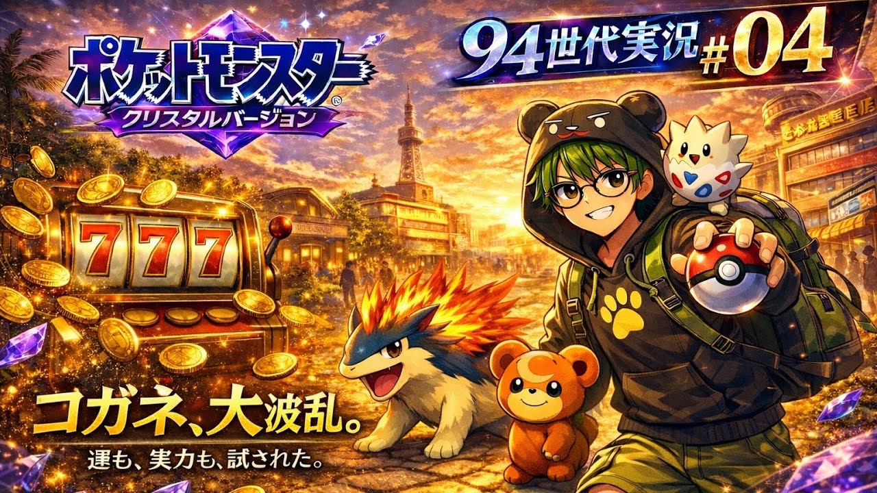 しぜんこうえんの虫取り大会。コガネスロットで大博打！【ポケモンクリスタル】