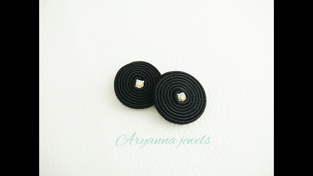 TUTORIAL SOUTACHE orecchini bottoncino con chaton