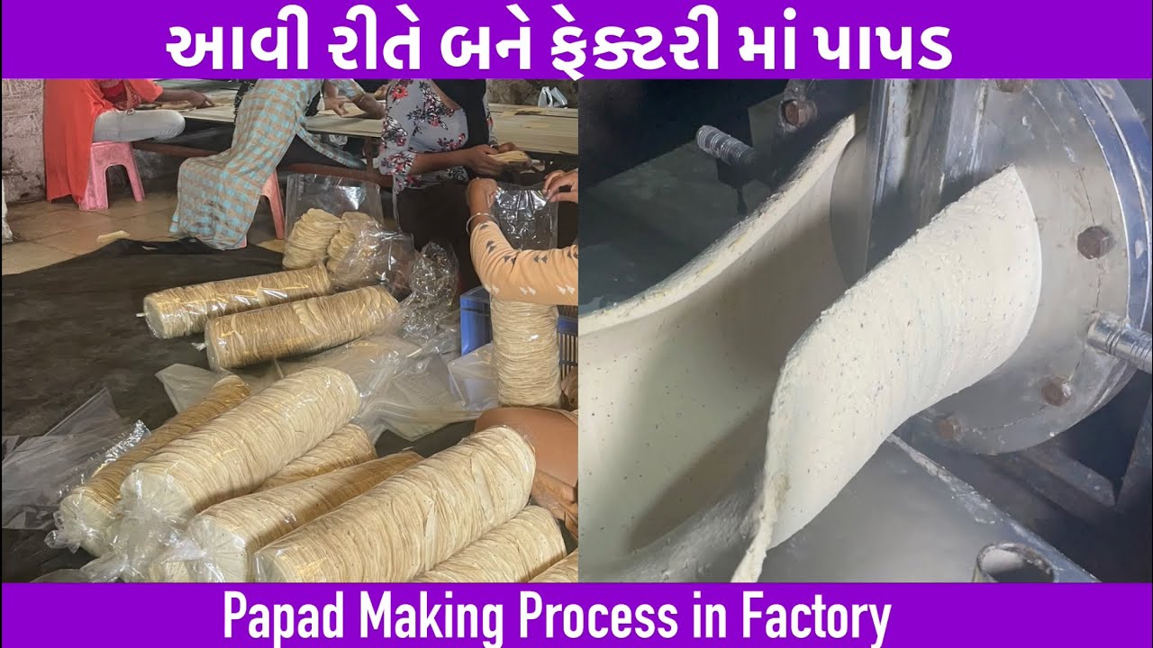 આવી રીતે બને ફેક્ટરી માં પાપડ | Papad Making Process in Factory | How to make Papad #papad