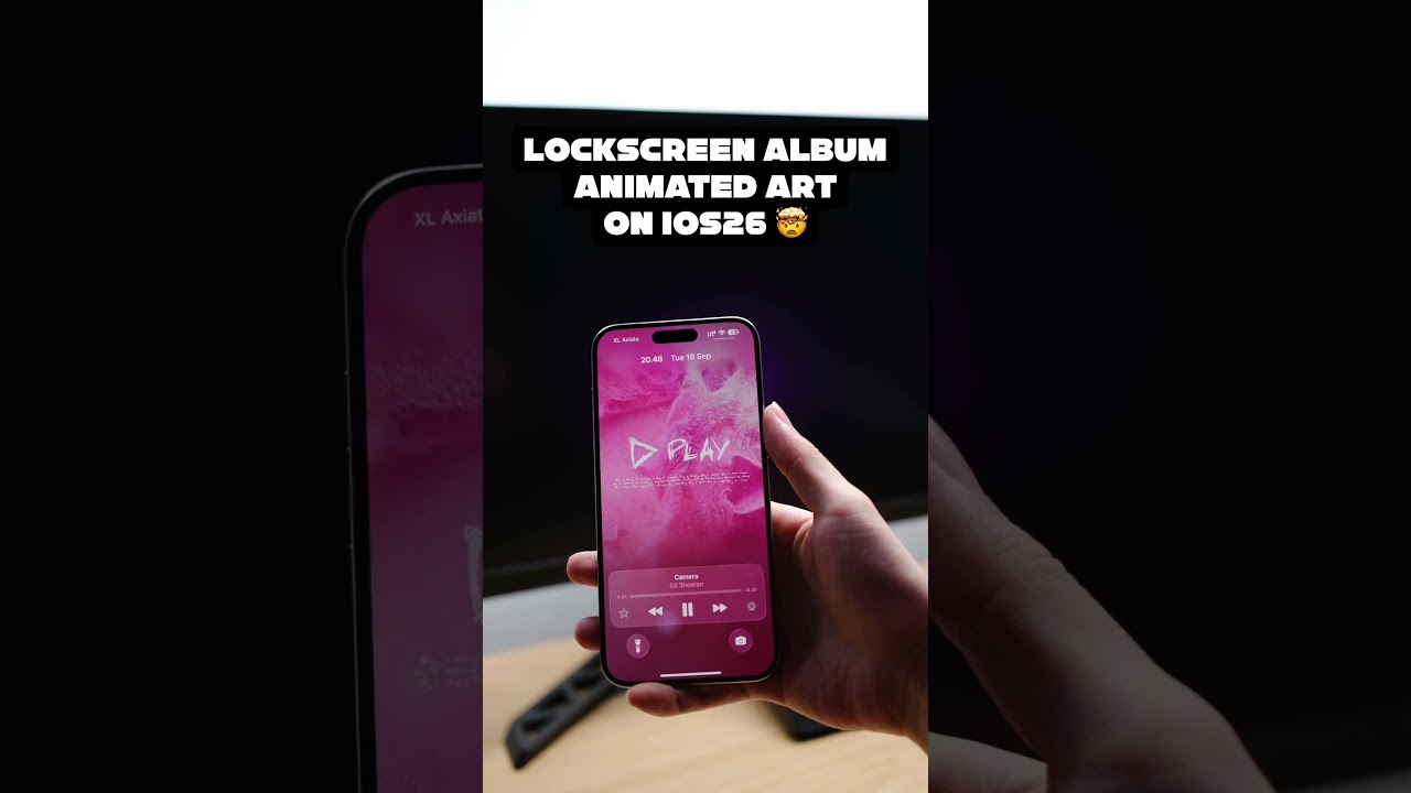 iOS 26 brings Apple Music Album Animated Art to Lockscreen 🤯 #apple #iphone #ios26 #iphone17