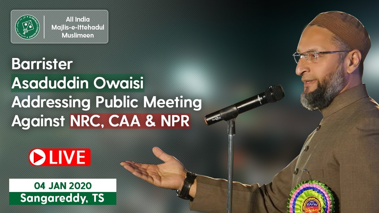 LIVE: Protest meeting against CAA, NRC, NPR in Sangareddy, Telangana.