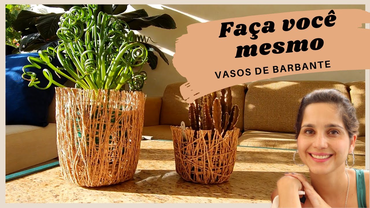 (CRAFTS): DIY de VASO DECORATIVO de SISAL. Ideias incríveis de decoração sustentável